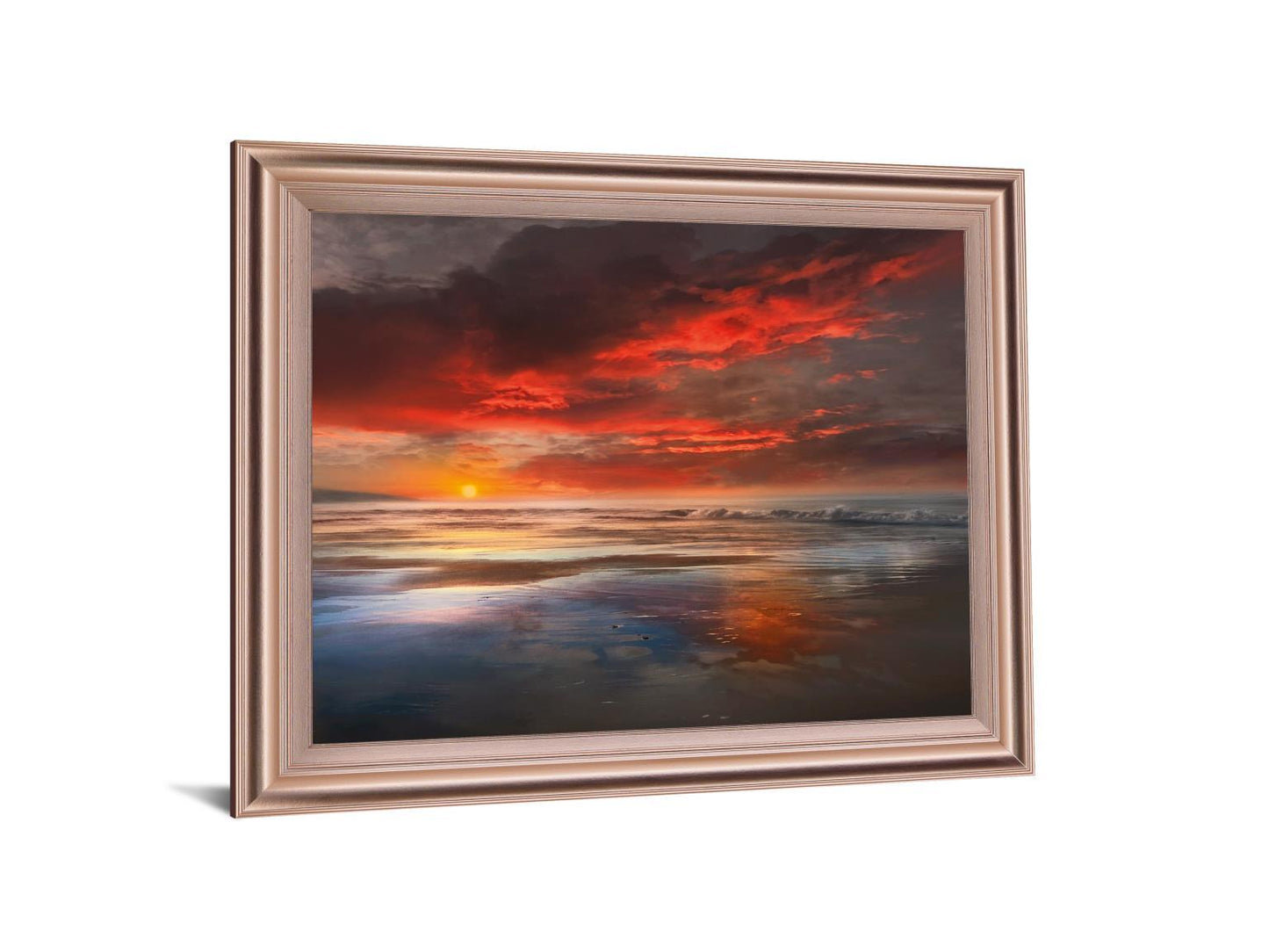 Fiery Dusk Reflection - 28" x 34" Framed Wall Art