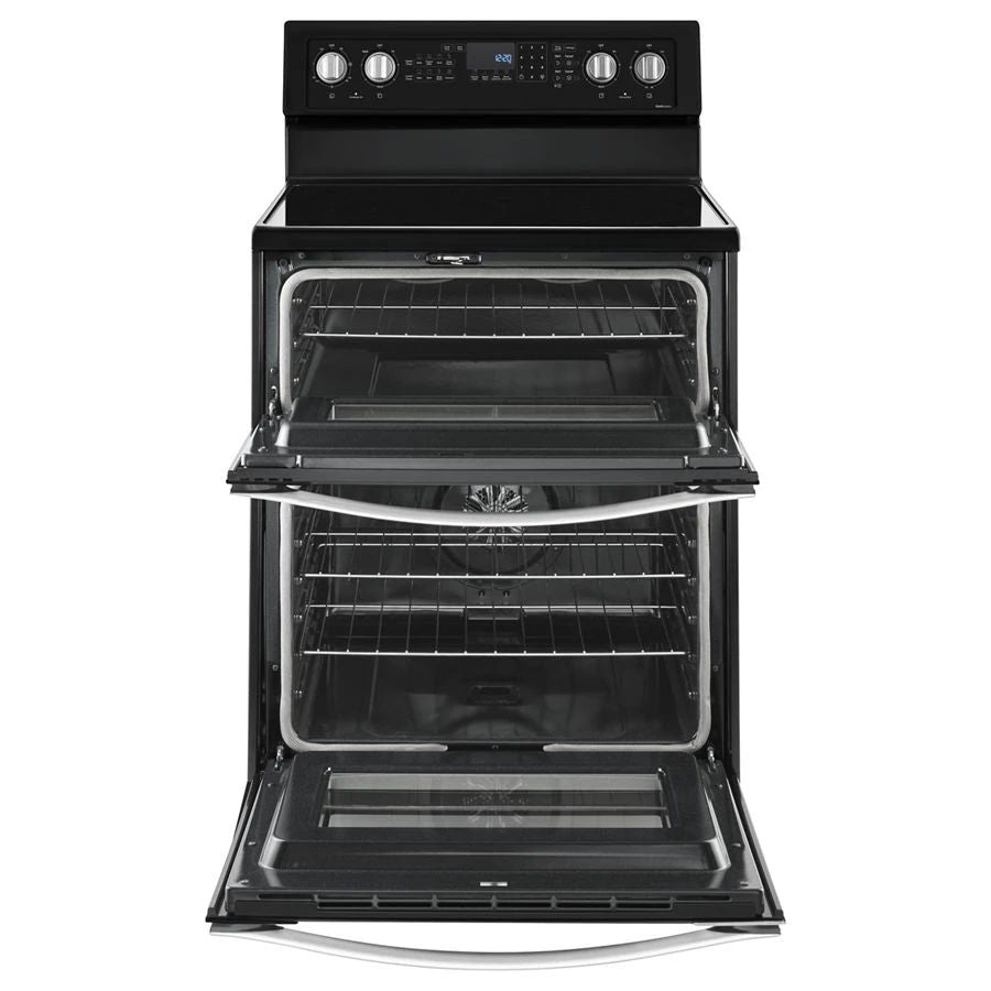 6.7 Cubic Feet Electric Double Oven Range With True Convection - Black Ice