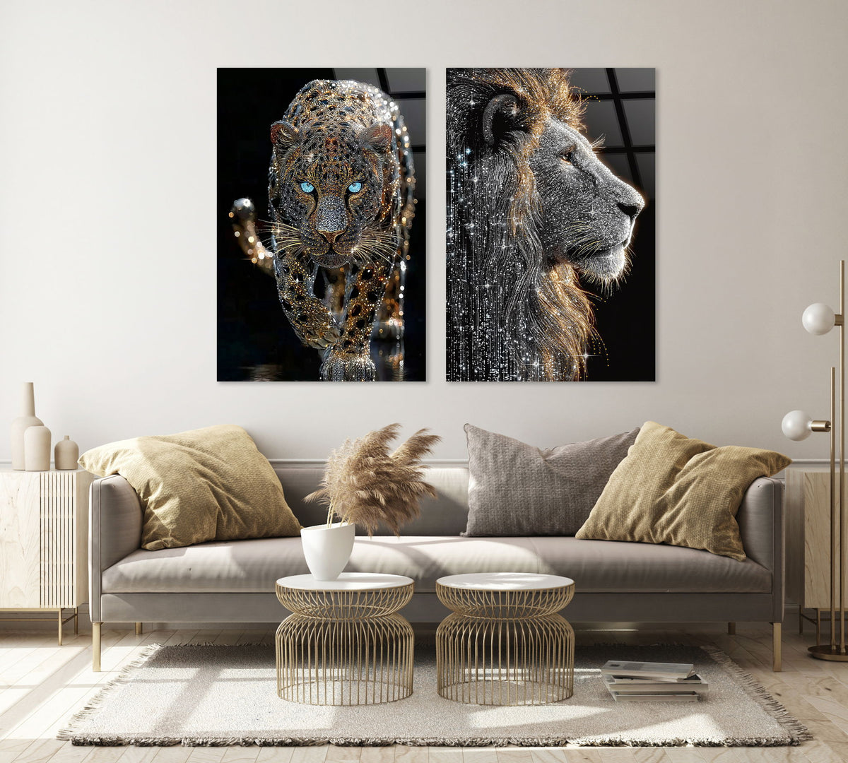 Starlit Sovereign I Tempered Glass With Foil & Rhinestones - Black / Gold
