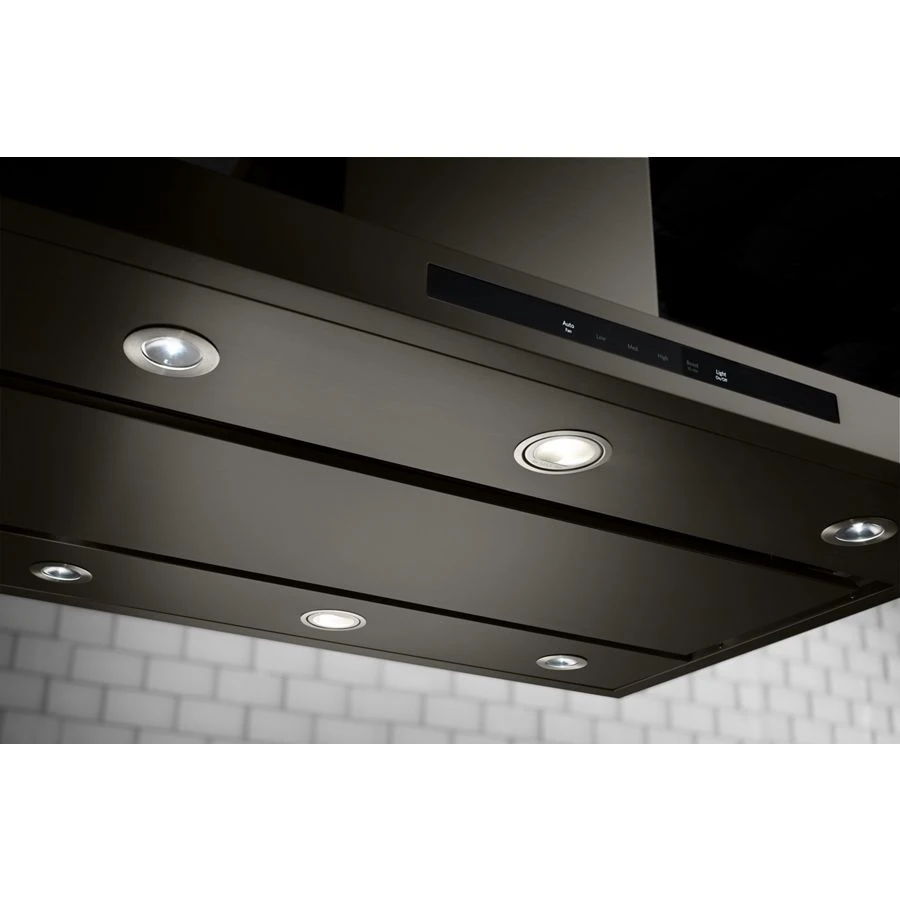36" Island-Mount, 3-Speed Canopy Hood - Black Stainless Steel With PrintShield Finish