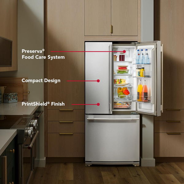 20 Cu. Ft. 30" Width Standard Depth French Door Refrigerator With Printshield Finish And Interior Dispense