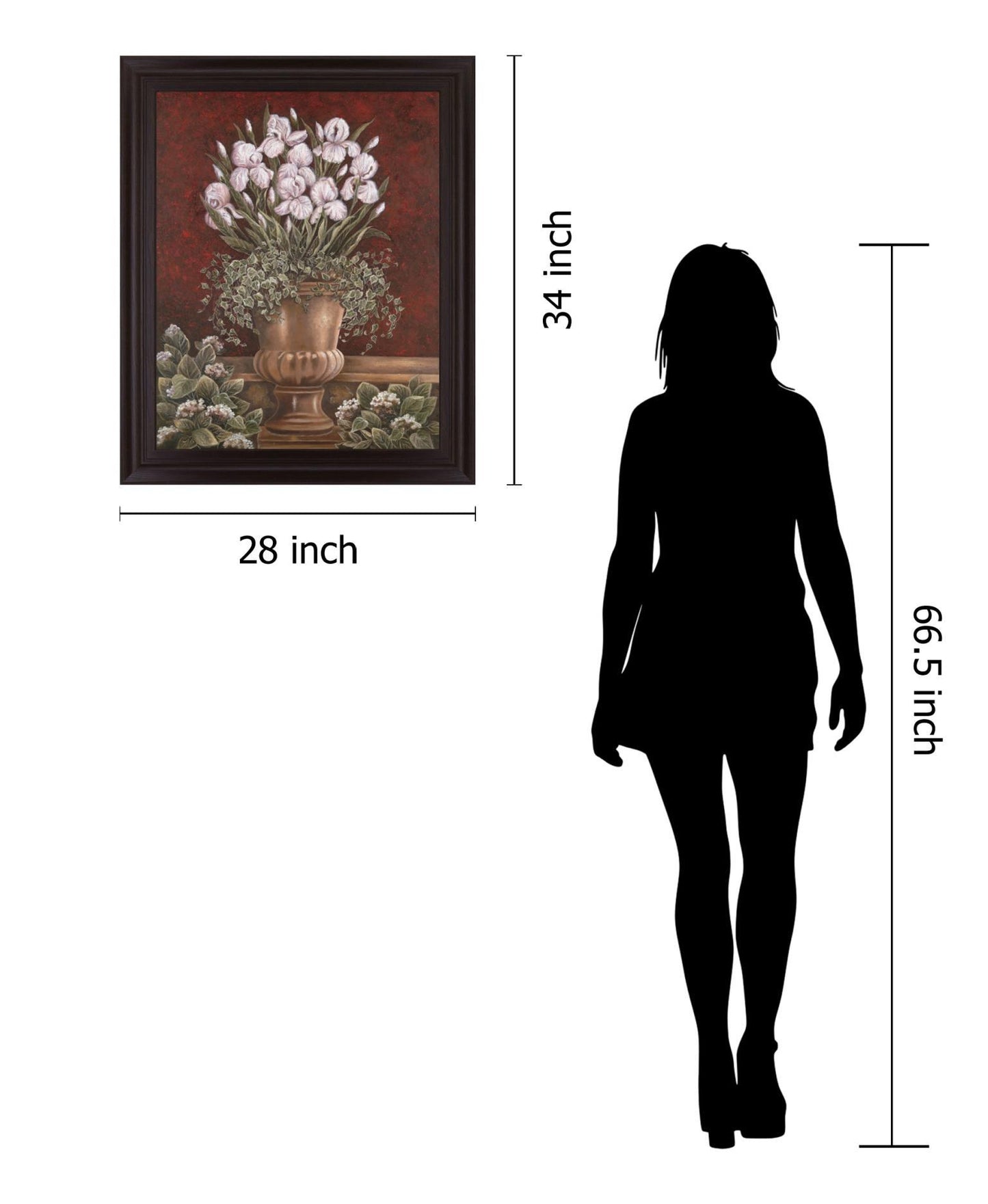 Crimson Iris Bouquet - 28" x 34" Framed Wall Art