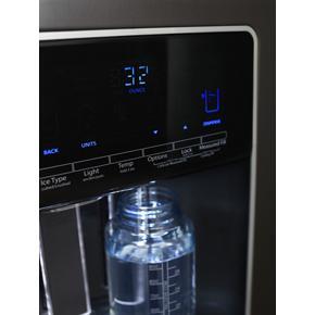 36" Wide Counter Depth Side-By-Side Refrigerator, 21 Cubic Feet - Black Stainless Steel