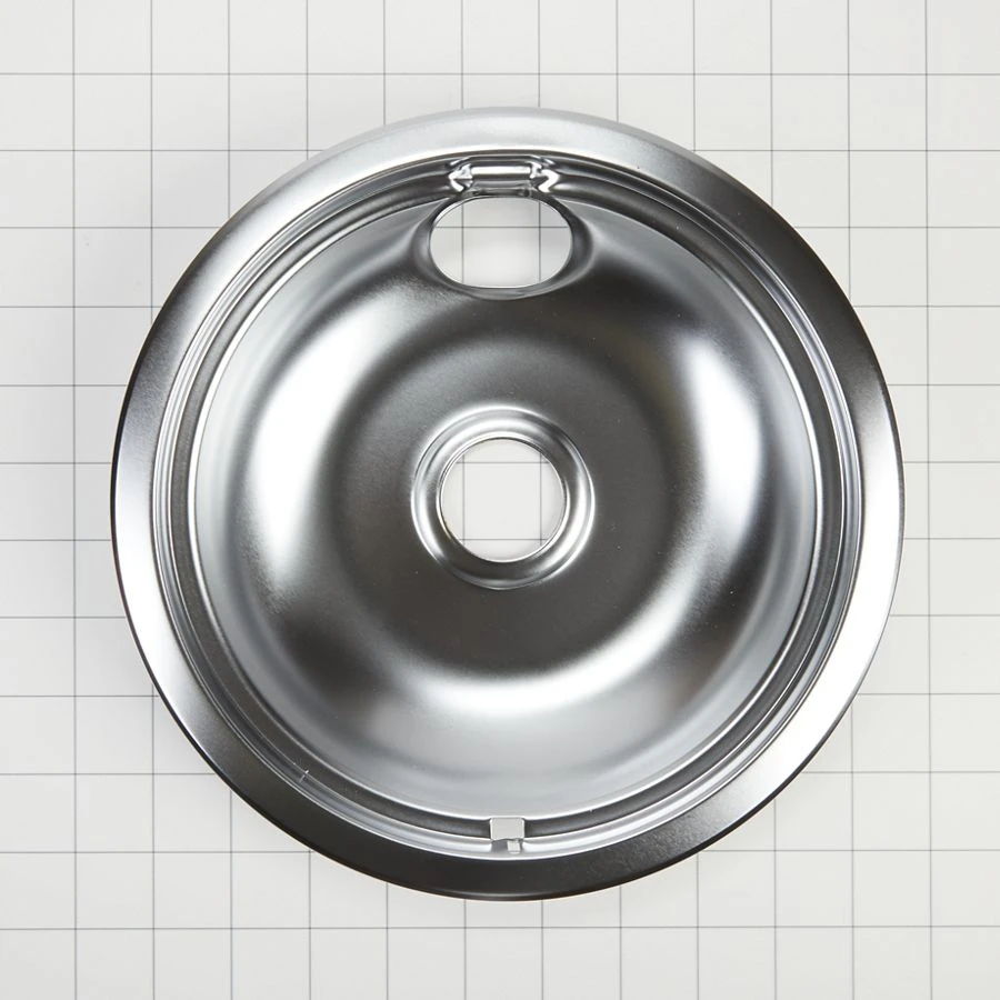 Range Electric/Cooktop 8" Round Drip Bowl (Single-Pack) - Chrome For Non-Hinged, 2-Wire Plug Cooking Elements