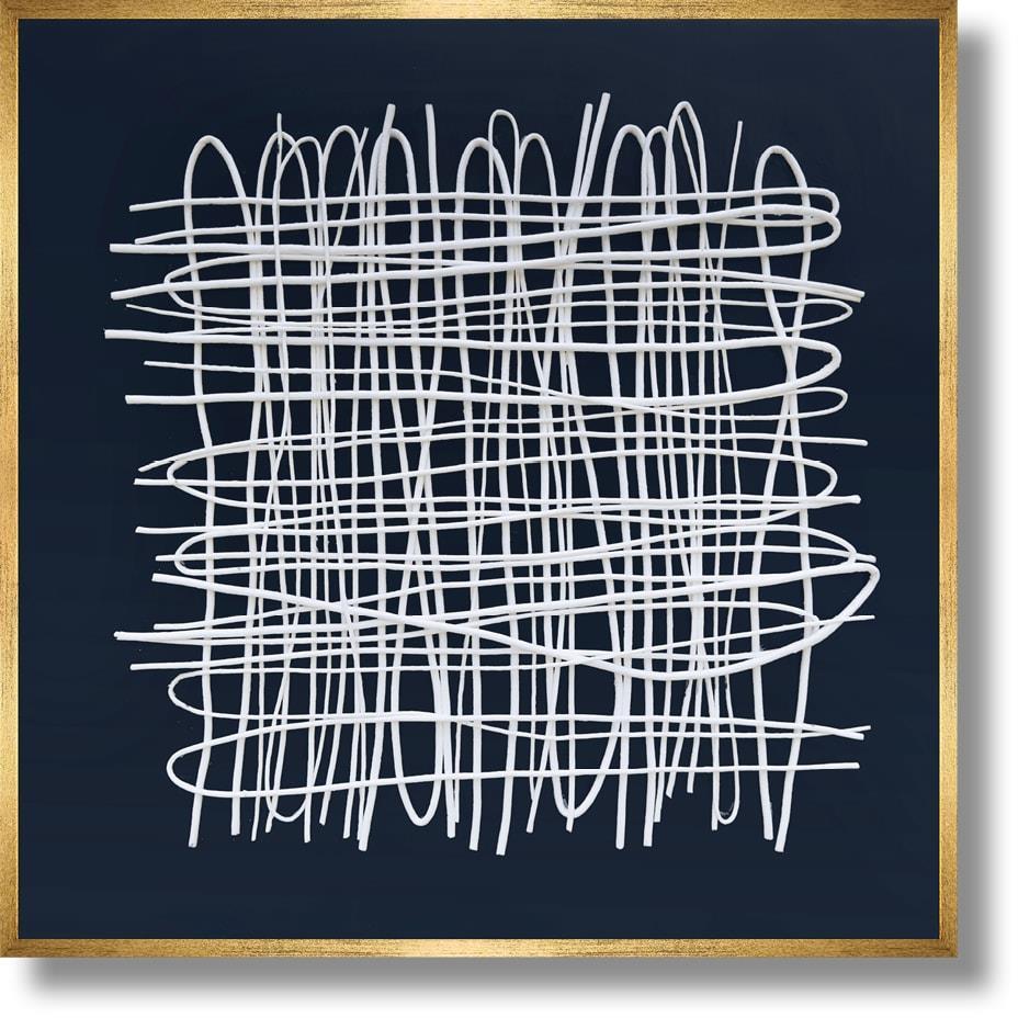 Ivory Tangle Lattice - 39" x 39" Framed Wall Art
