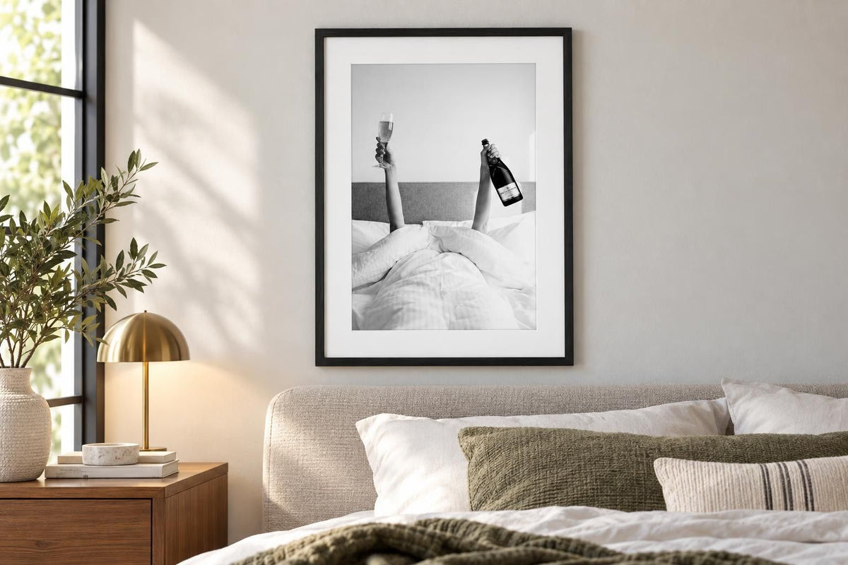 Champagne Morning I - 24 X 32 - Framed Print Under Glass - White