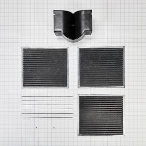Range Wall Hood Recirculation Kit (Includes Two Charcoal Filters, Four Rod-Style Clips, And One Deflector Damper) - Silver