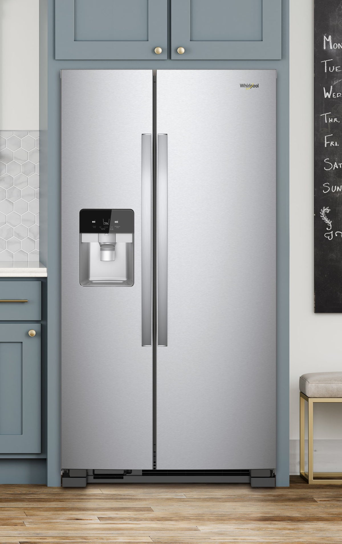 36" Wide Side-By-Side Refrigerator, Adaptive Defrost, 25 Cu. Ft. - Fingerprint-Resistant Stainless Finish