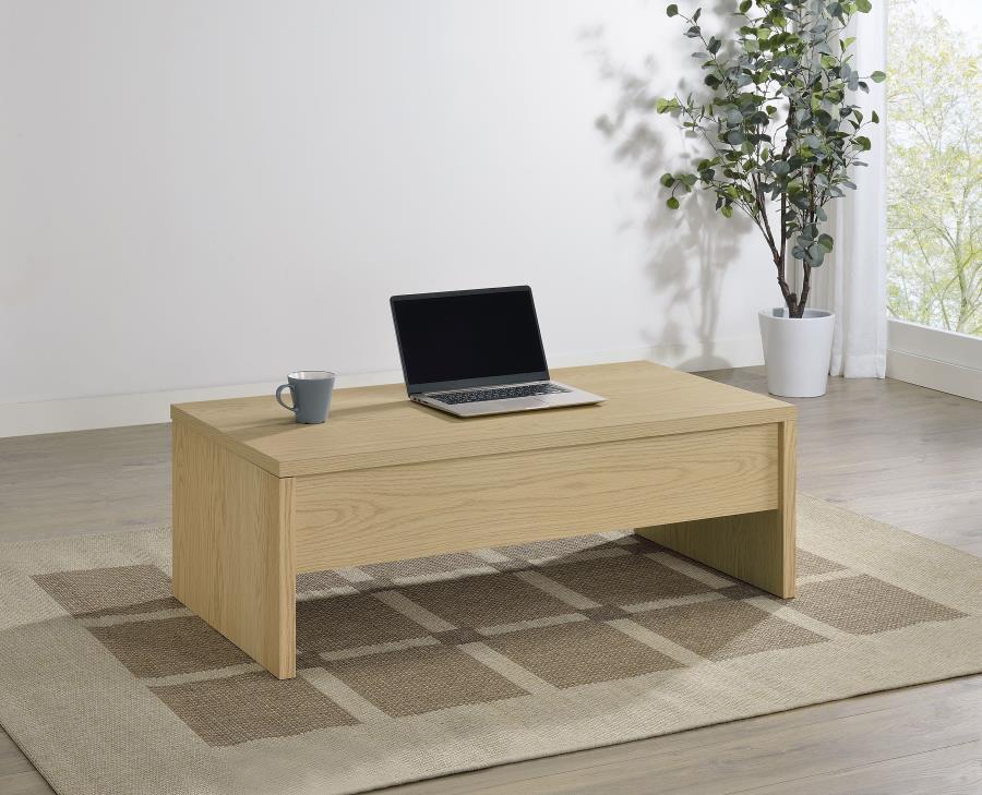 Canoga - Engineered Wood Lift Top Coffee Table - Light Oak