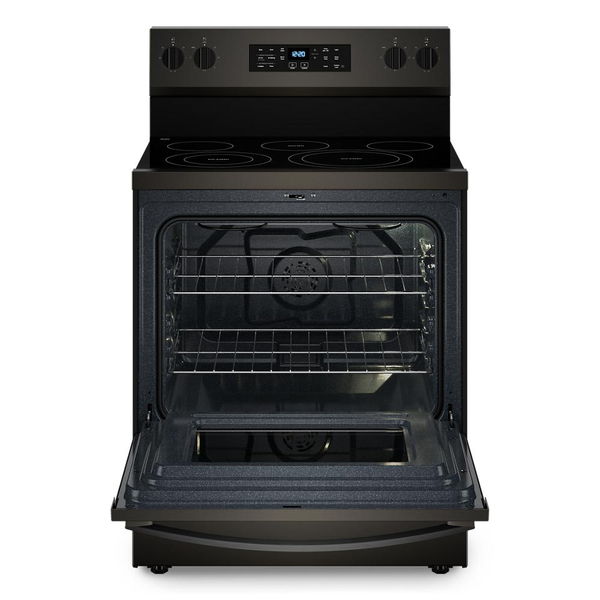 30" Energy Star Electric Range With Air Cooking Technology, No Preheat Air Fry And Air Baking And Self Clean - Black Stainless