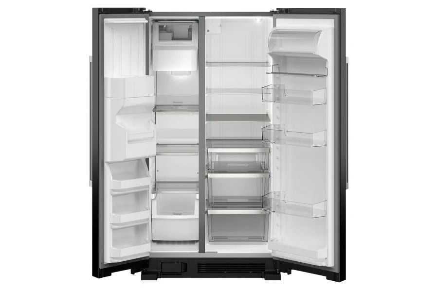 36" Wide Side-By-Side Refrigerator, 25 Cubic Feet - Black