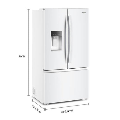 36" Wide French Door Refrigerator With In-Door Water & Ice, 23 Cu. Ft. - White