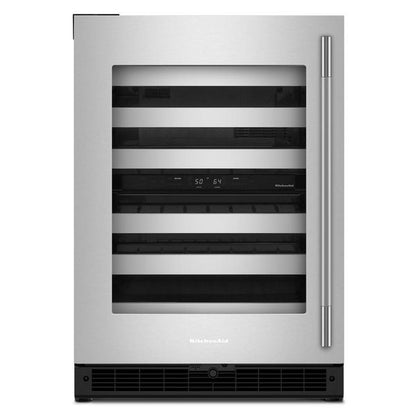 24" Undercounter Wine Cellar With Full-Extension Metal-Front Racks