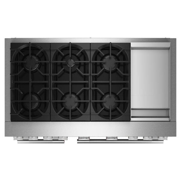 48" 6 Burner Commercial-Style Dual Fuel Range With Griddle - Agave