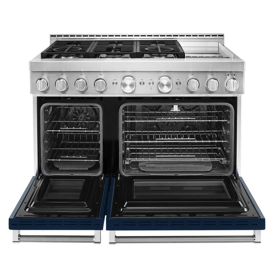 48'' Smart Commercial-Style Gas Range With Griddle - Ink Blue