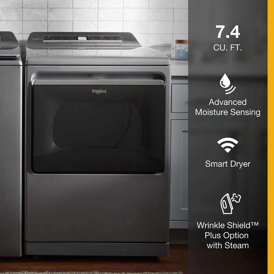 7.4 Cubic Feet Top Load Gas Dryer With Advanced Moisture Sensing - Chrome Shadow