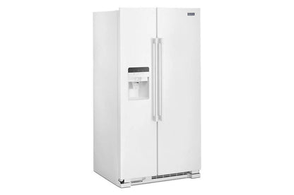 36" Wide Side-By-Side Refrigerator With Exterior Ice And Water Dispenser - 25 Cubic Feet - White