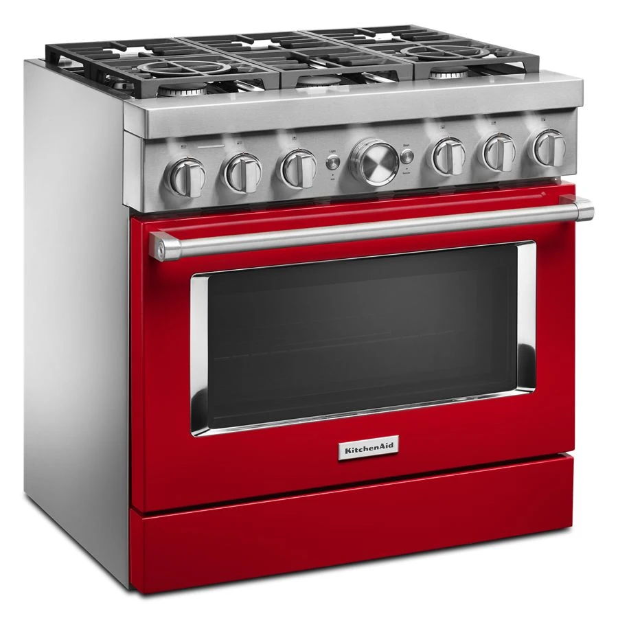 36'' Smart Commercial-Style Dual Fuel Range With 6 Burners - Passion Red