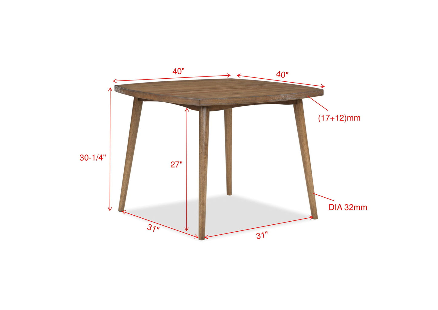 Weldon - 5 Piece Dining Room Set - Brown