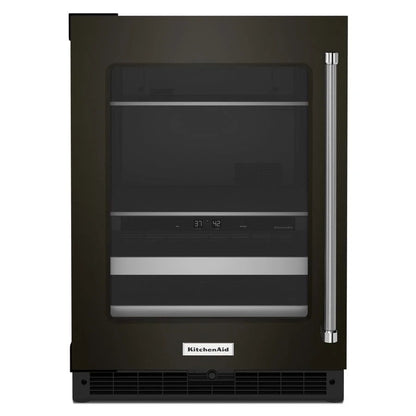 24" Beverage Center With Glass Door And Metal-Front Racks And PrintShield Finish