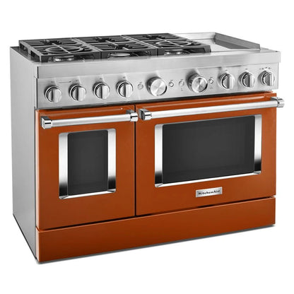 48'' Smart Commercial-Style Dual Fuel Range With Griddle - Scorched Orange