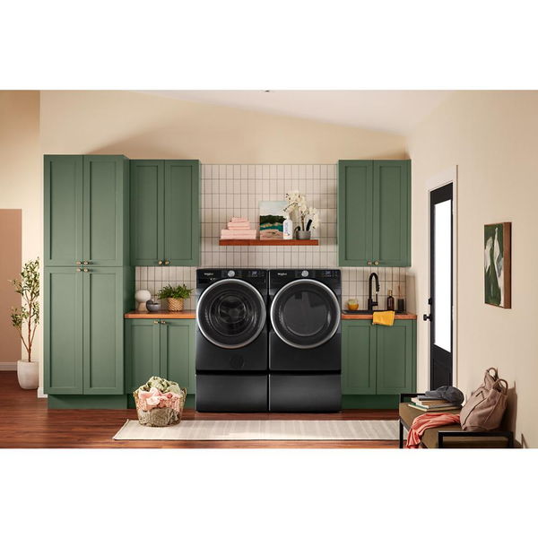 7.4 Cu. Ft. Smart Front Load Energy Star Electric Dryer With Steam Capabilities - Volcano Black