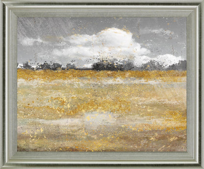 Golden Haze Landscape - 28" x 34" Framed Wall Art