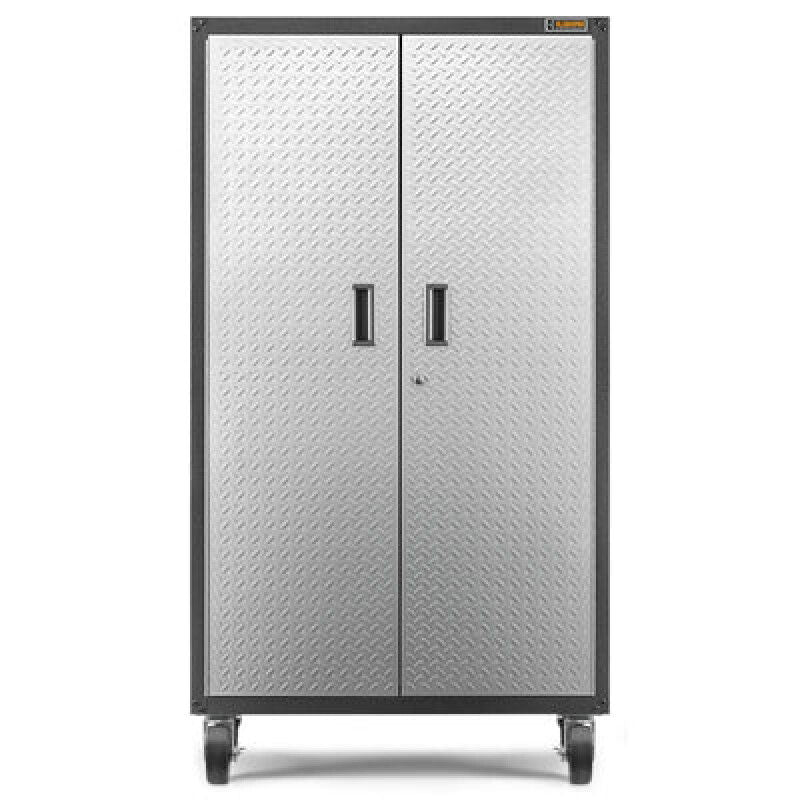 Ready-to-Assemble Mobile Storage Cabinet - Silver Tread