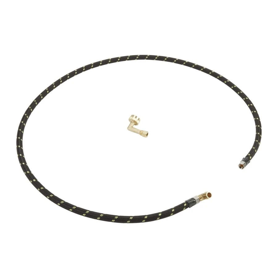 Dishwasher Water Line Installation Kit With 6' Hose, 3/8" X 3/8" Npt Male Compression Elbow, 3/4" X 3/8" Brass Gooseneck - Black
