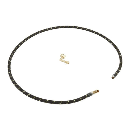 Dishwasher Water Line Installation Kit With 6' Hose, 3/8" X 3/8" Npt Male Compression Elbow, 3/4" X 3/8" Brass Gooseneck - Black