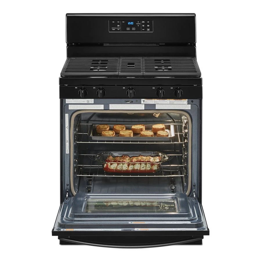 5.0 Cubic Feet Gas Range With Center Oval Burner - Black