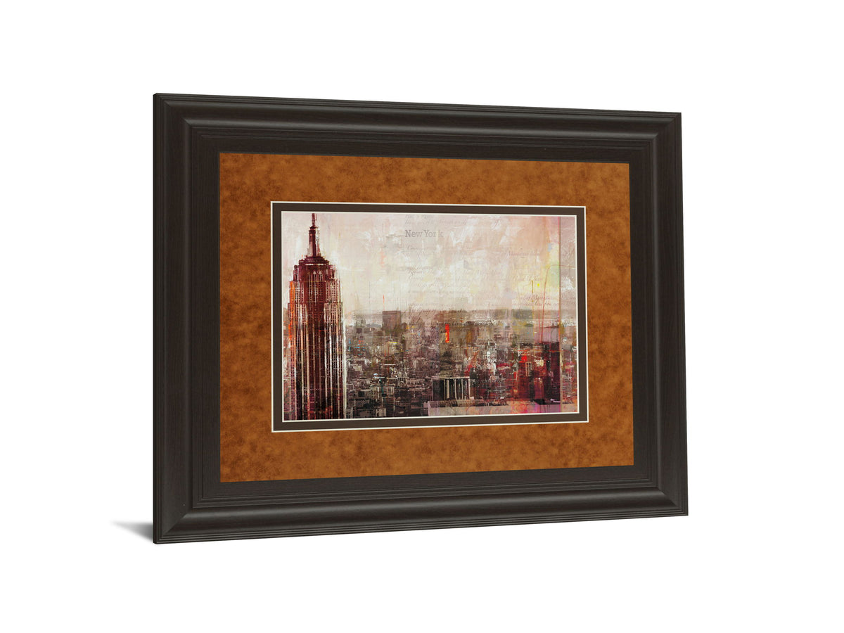 Shades Of New York By Markus Haub - Framed Print Wall Art - Light Brown