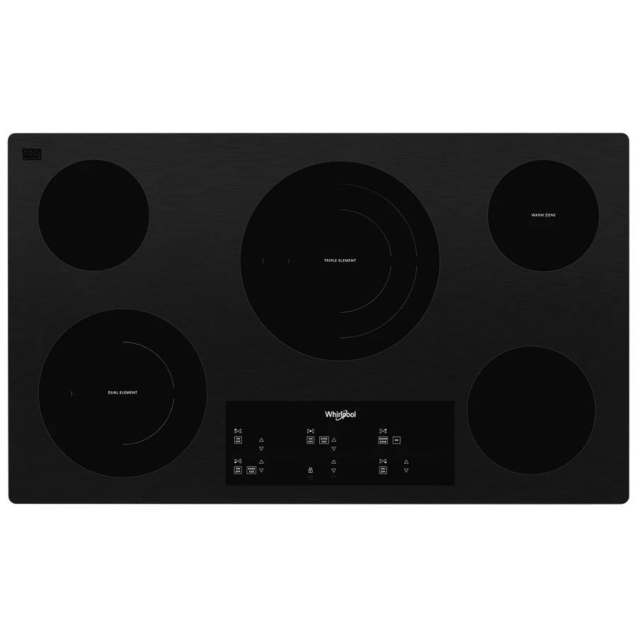 36" Electric Ceramic Glass Cooktop With Triple Radiant Element - Black