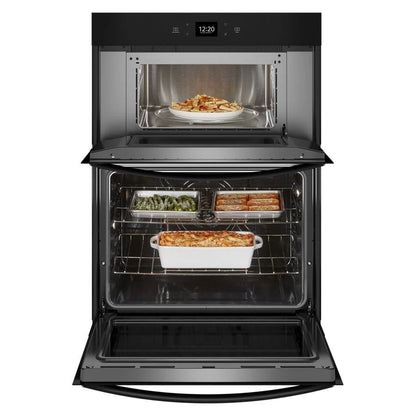 5.7 Cubic Feet Smart Combo Wall Oven With Air Fry - Black