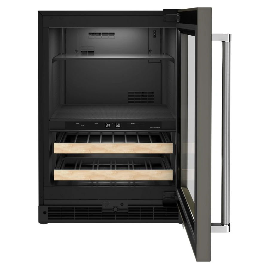 24" Panel-Ready Beverage Center With Wood-Front Racks