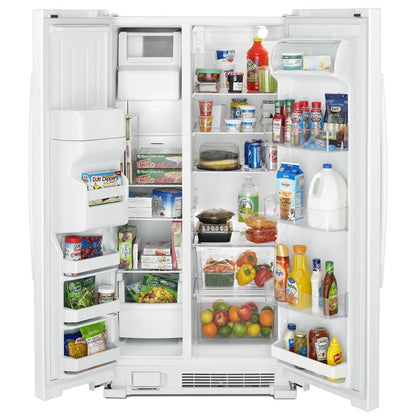 33" Side-By-Side Refrigerator With Dual Pad External Ice And Water Dispenser - White