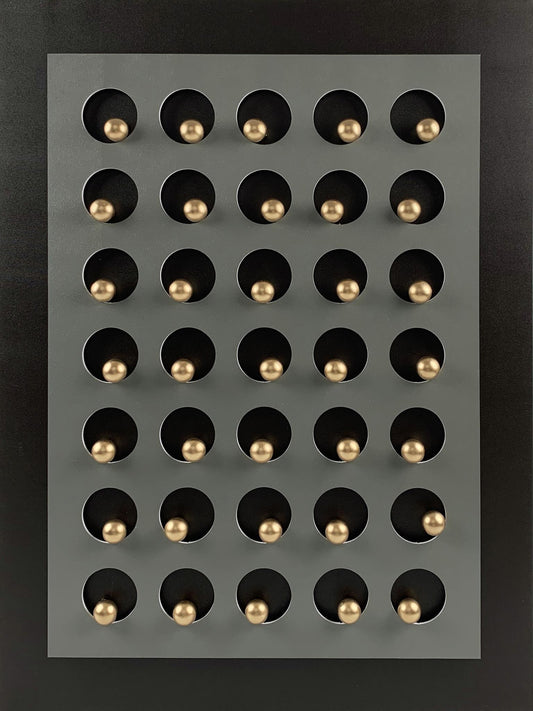 Golden Sphere Matrix - 36" x 48" Framed Wall Art