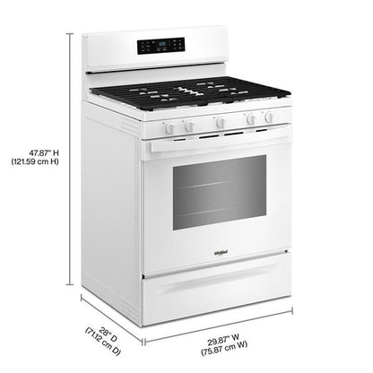 30" Gas Range With Air Cooking Technology And Steam Clean - White