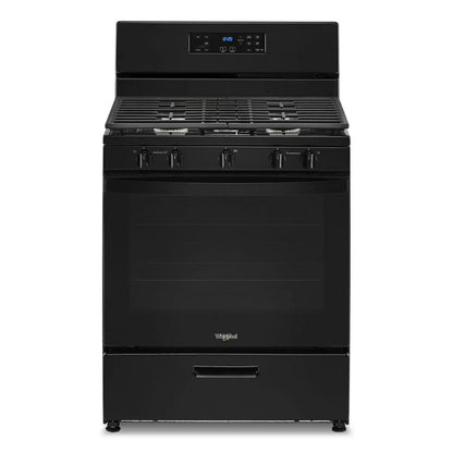 5.1 Cubic Feet Freestanding Gas Range With Edge to Edge Cooktop - Black