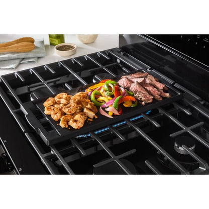 30" Smart Gas Range With Air Cooking Technology, No Preheat Air Fry, Steam/Self Clean And High Speed Preheat - Black