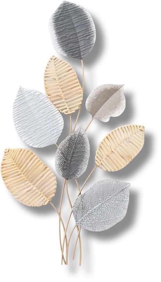 Ivory Mist Leaves - 18" x 36" Framed Wall Art