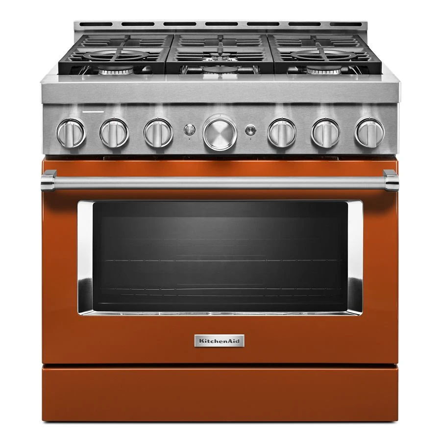 36'' Smart Commercial-Style Gas Range With 6 Burners - Scorched Orange