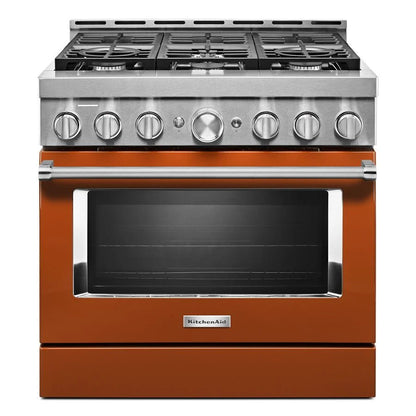 36'' Smart Commercial-Style Gas Range With 6 Burners - Scorched Orange
