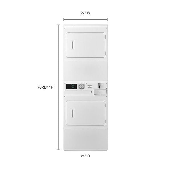 Commercial Electric Stack Dryer, Non-Coin, Front Service Accessibility