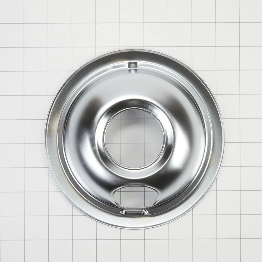 Range Electric/Cooktop 6" Round Drip Bowl (Single-Pack) - Chrome For Non-Hinged, 2-Wire Plug Cooking Elements