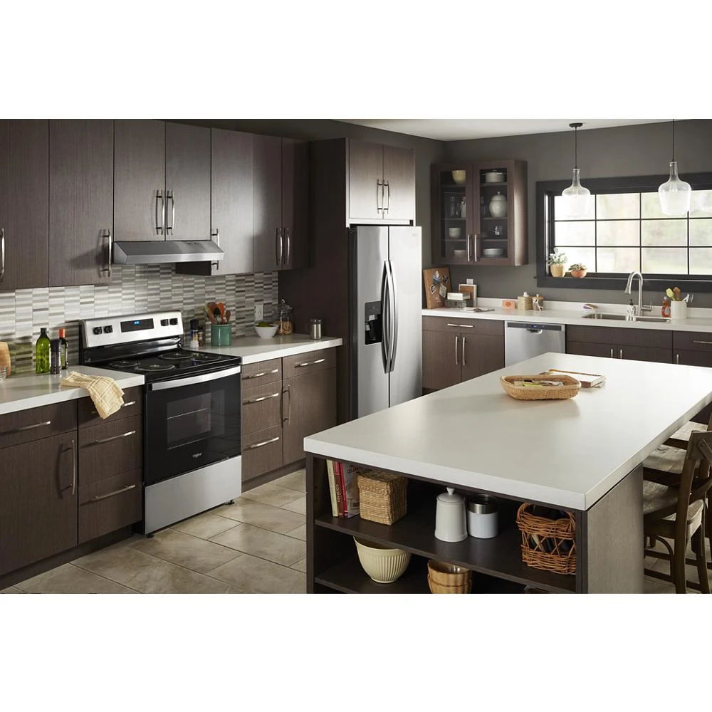 4.8 Cubic Feet Electric Range With Keep Warm Setting - Stainless Steel