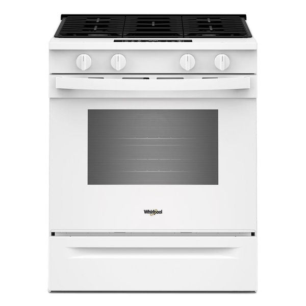30" Gas Smart Range With Air Cooking Technology And Steam Clean - White