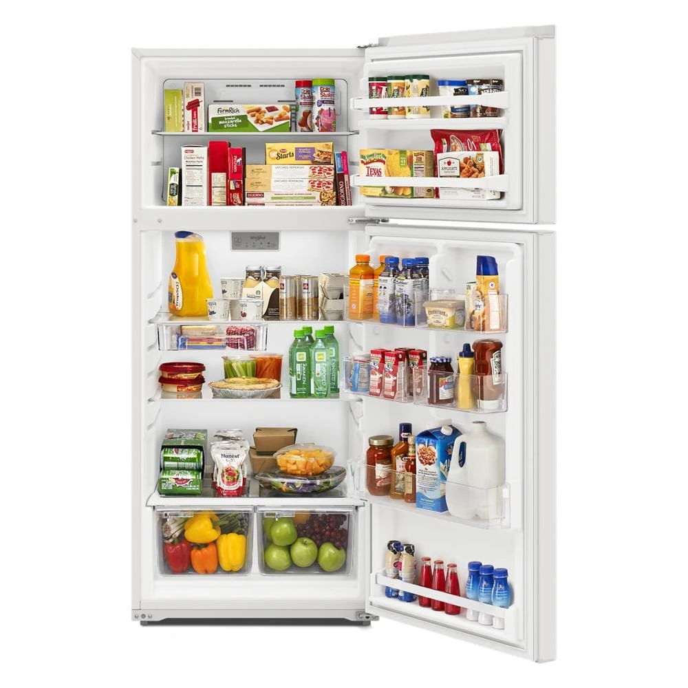 28" Wide Top-Freezer Refrigerator, 16.3 Cubic Feet, Adjustable Door Bins - White