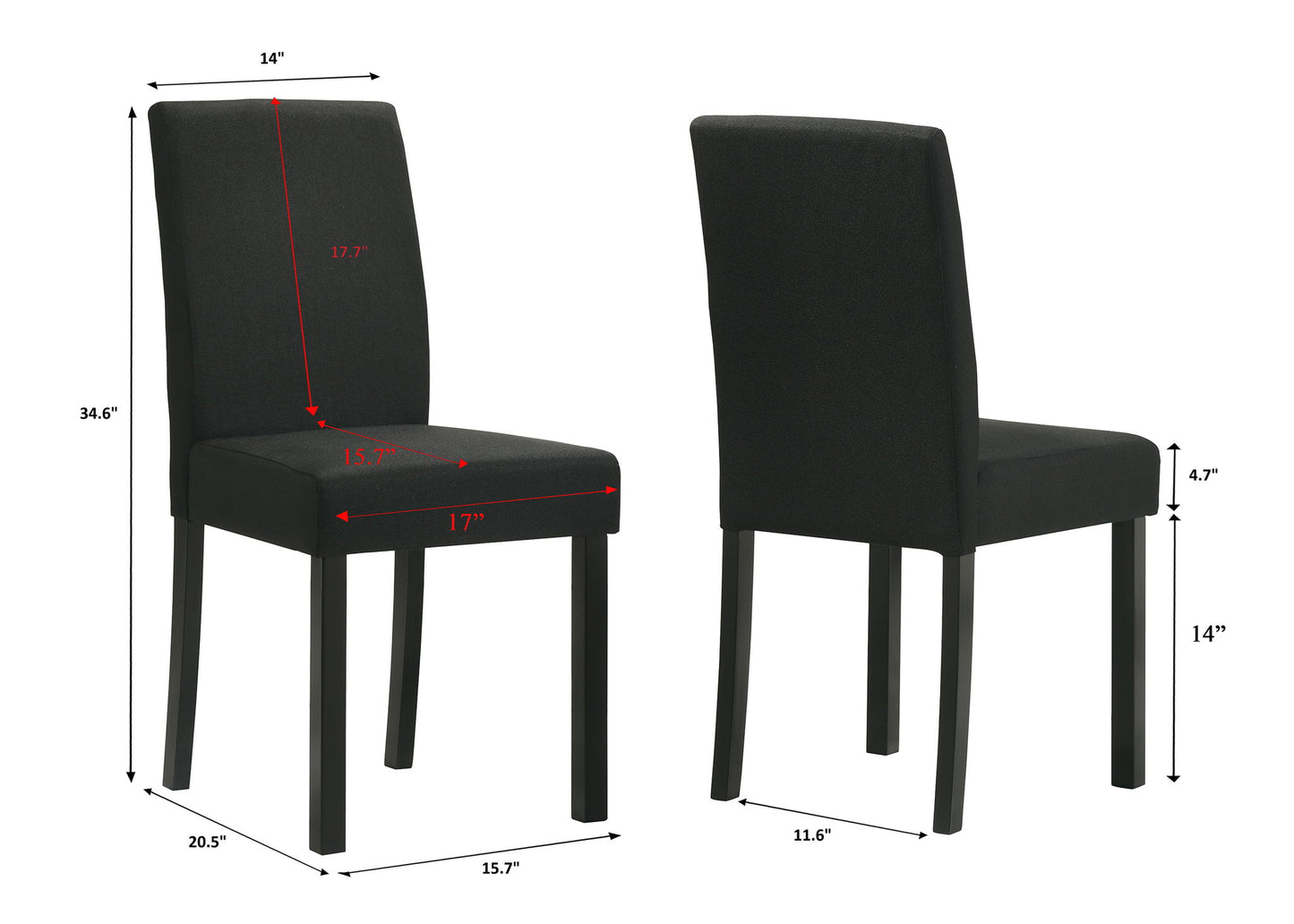 Resia - 5 Piece Dining Room Set - Black
