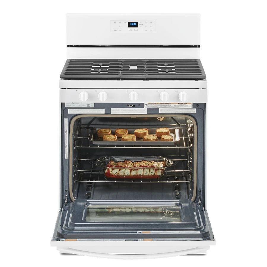 5.0 Cubic Feet Gas Range With Center Oval Burner - White